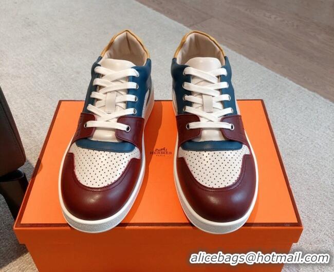 Top Grade Hermes Free Low Top Sneakers in Perforated Calfskin Multicolor 625048