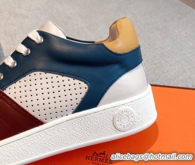 Top Grade Hermes Free Low Top Sneakers in Perforated Calfskin Multicolor 625048