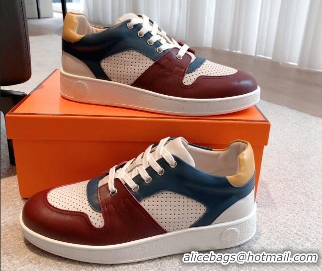 Top Grade Hermes Free Low Top Sneakers in Perforated Calfskin Multicolor 625048