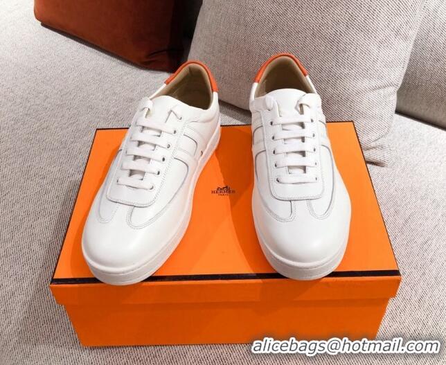 Top Design Hermes Boomerang Sneakers in Smooth Calfskin White 625052