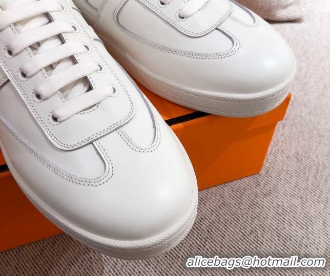 Top Design Hermes Boomerang Sneakers in Smooth Calfskin White 625052