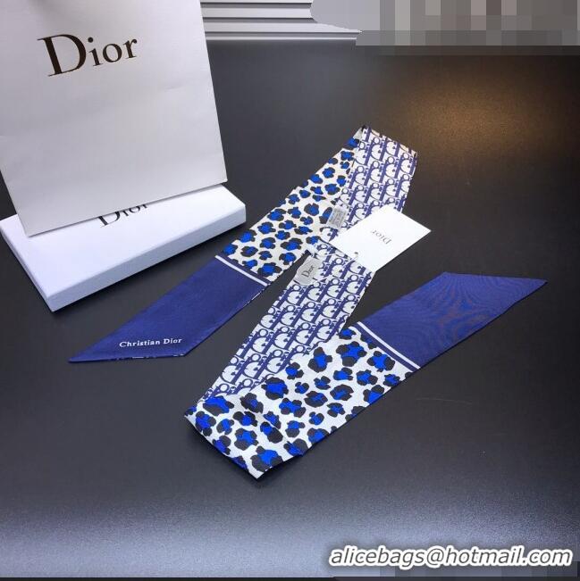 Unique Style Dior Silk Twilly Bandeau 7x120cm DSTB121306 Blue