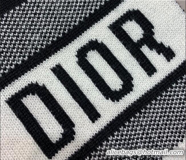 Inexpensive Dior Houndstooth Cashmere Scarf 30x180cm D22320 White/Black