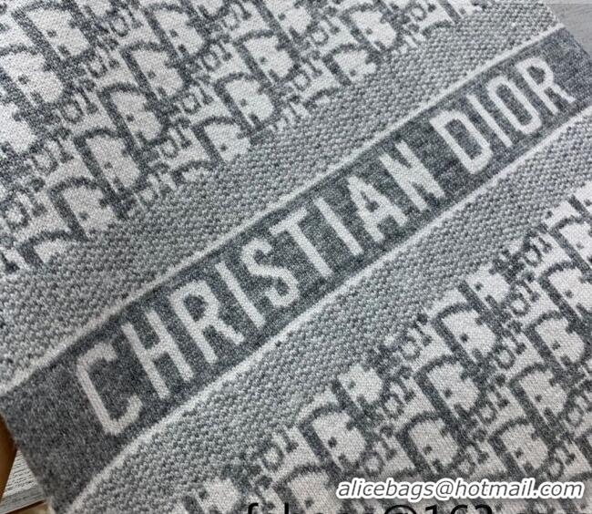 Good Taste Dior Wool Cashmere Scarf 35x200cm D22325 Grey