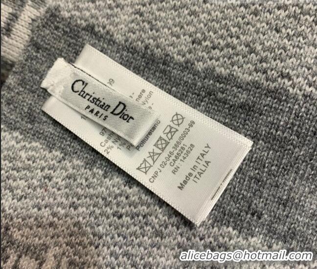 Good Taste Dior Wool Cashmere Scarf 35x200cm D22325 Grey