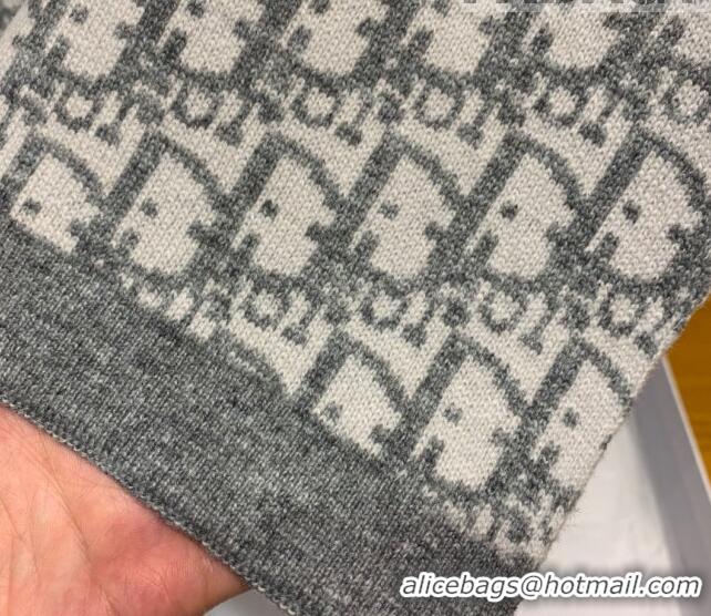 Good Taste Dior Wool Cashmere Scarf 35x200cm D22325 Grey