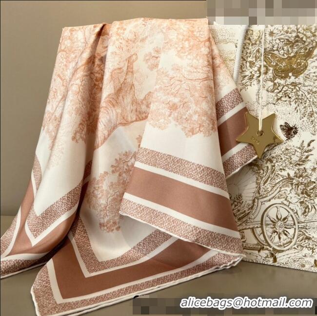 Good Product Dior Toile de Jouy Reverse Silk Sqaure Scarf 90x90cm D22225 Pink