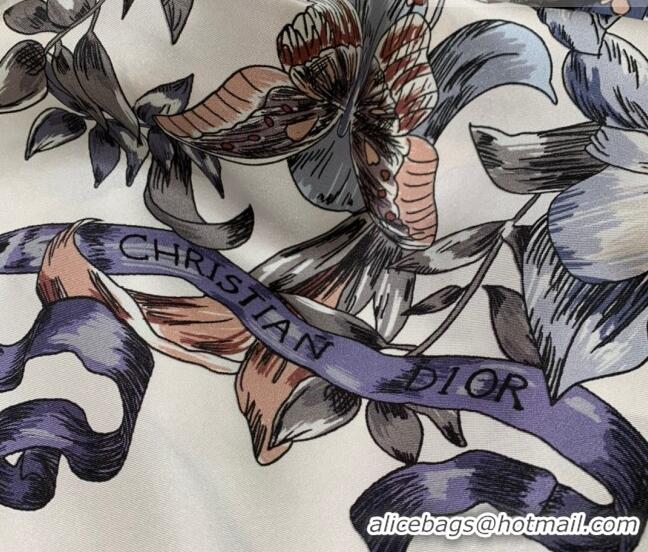 Good Looking Dior Silk Square Scarf 90x90cm D22225 Blue