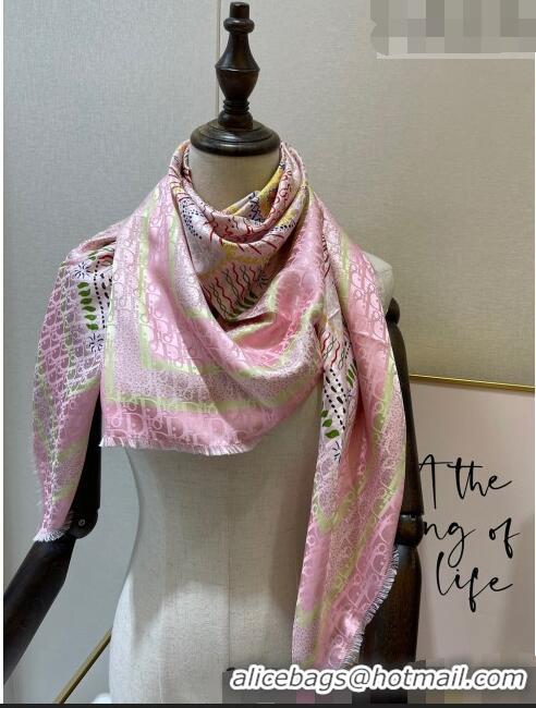 Reasonable Price Dior Silk Sqaure Scarf 110x110cm D30909 Pink