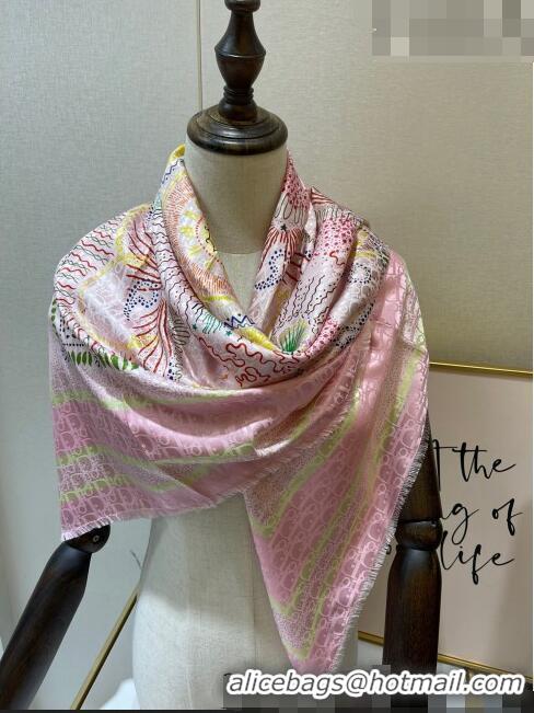 Reasonable Price Dior Silk Sqaure Scarf 110x110cm D30909 Pink