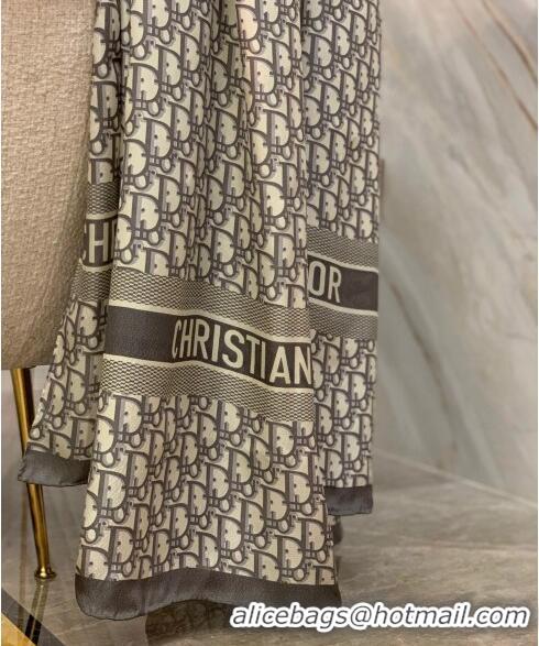 Classic Inexpensive Dior Oblique Scarf 108x195cm 033089 Grey