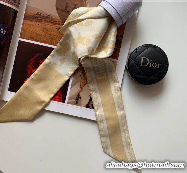 Well Crafted Dior Star Silk Bandeau Scarf 6x100cm 033091 Gold