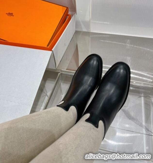 Low Cost Hermes Jumping Boot in Canvas and Black Leather 372507