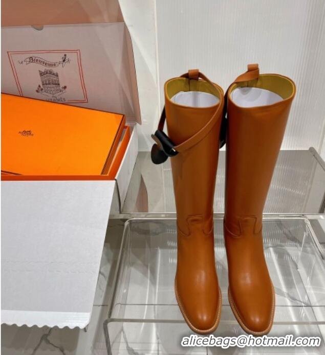 Discount Hermes Jumping Boot in Brown Leather 372503