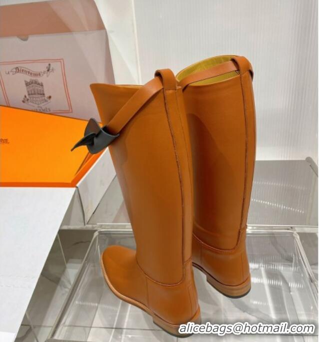 Discount Hermes Jumping Boot in Brown Leather 372503