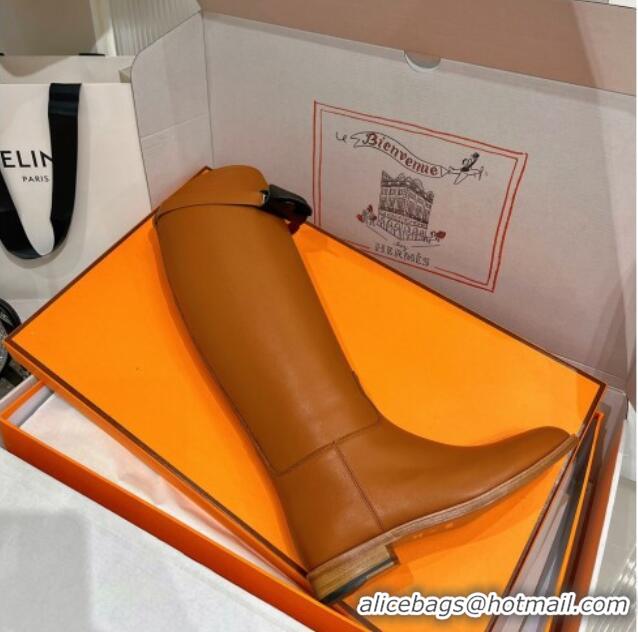 Discount Hermes Jumping Boot in Brown Leather 372503