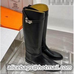 Trendy Design Hermes Jumping Boot in Black Leather 372504