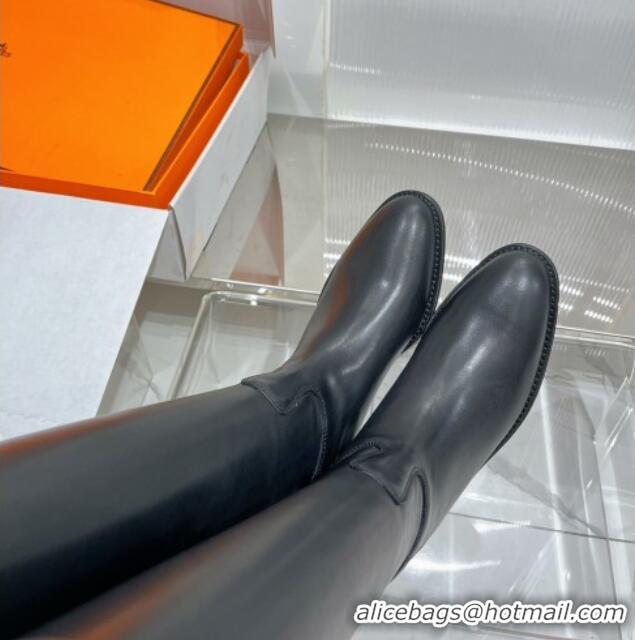 Trendy Design Hermes Jumping Boot in Black Leather 372504