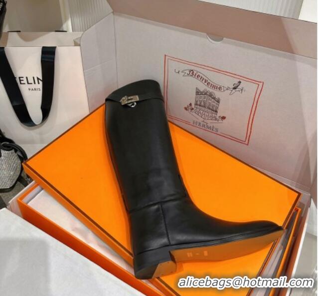 Trendy Design Hermes Jumping Boot in Black Leather 372504