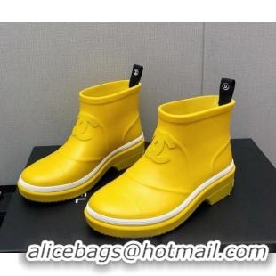 Top Grade Chanel Rubber Rain Boots Yellow 728050