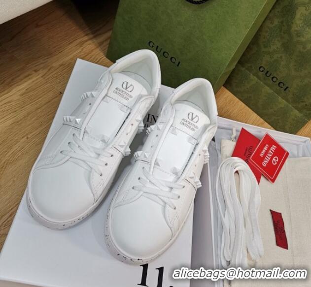 Reasonable Price Valentino Open for a Change Rockstud Sneakers in Calfskin White 427018