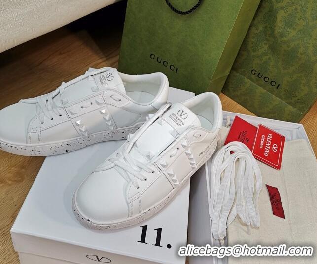 Reasonable Price Valentino Open for a Change Rockstud Sneakers in Calfskin White 427018