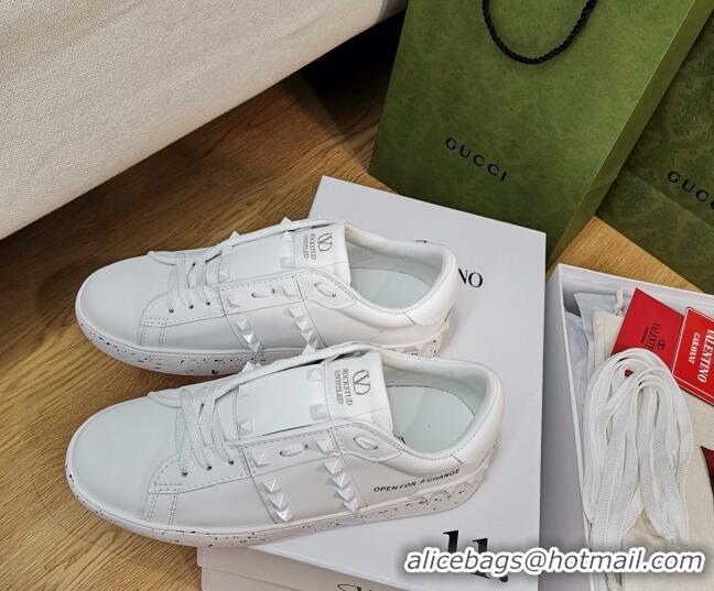 Reasonable Price Valentino Open for a Change Rockstud Sneakers in Calfskin White 427018