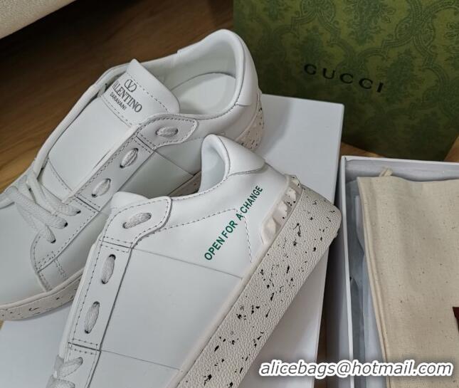 Top Quality Valentino Open for a Change Sneakers in White Calfskin 427021