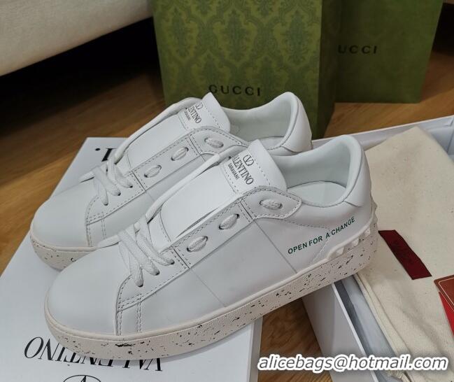 Top Quality Valentino Open for a Change Sneakers in White Calfskin 427021