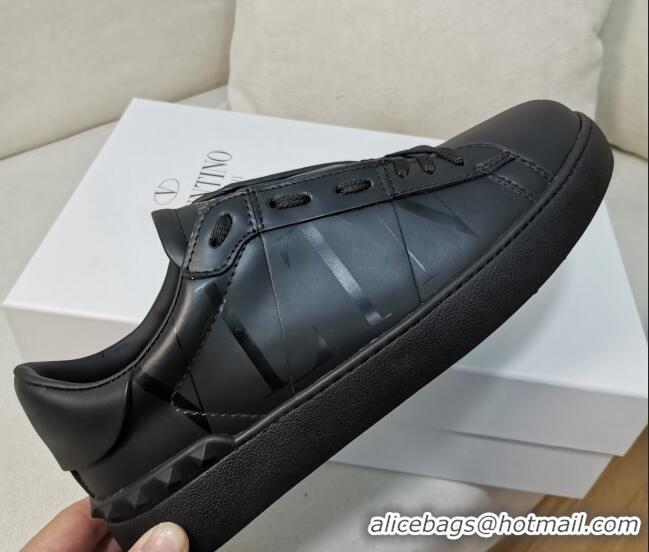 Good Quality Valentino VLTN Open Sneakers in Black Calfskin 427023