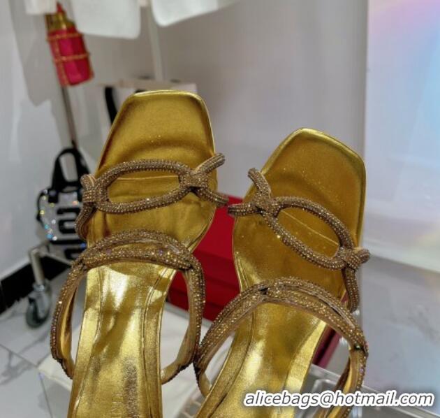 Good Product Valentino Chain 1967 Slide Sandal with Crystals 100mm Gold 353115