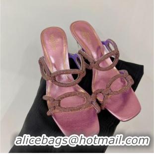 Best Product Valentino Chain 1967 Slide Sandal with Crystals 100mm Pink 353113