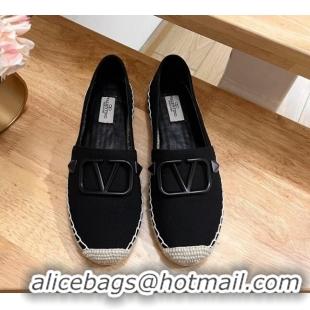 Best Product Valentino VLogo Canvas Espadrilles Black 613143