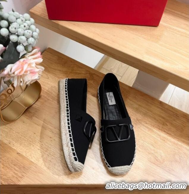 Best Product Valentino VLogo Canvas Espadrilles Black 613143