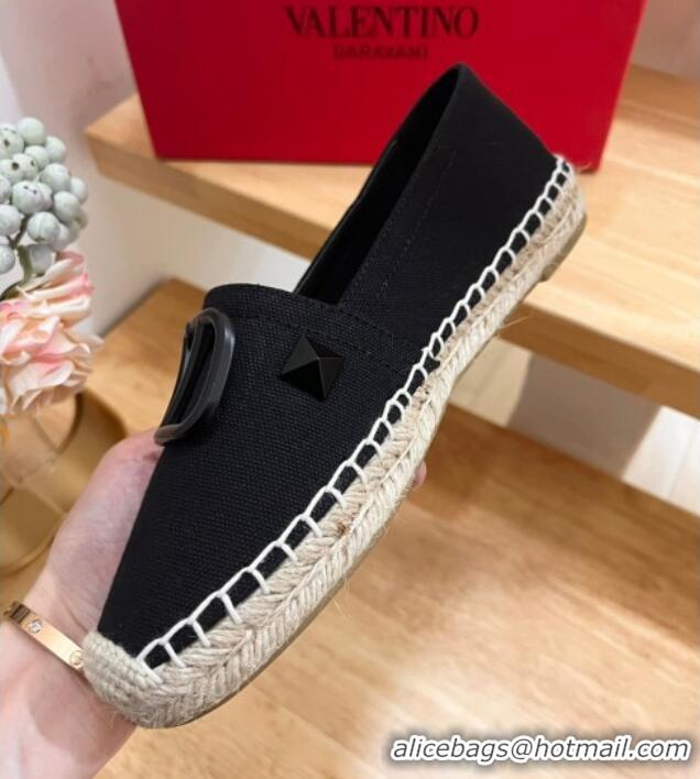 Best Product Valentino VLogo Canvas Espadrilles Black 613143