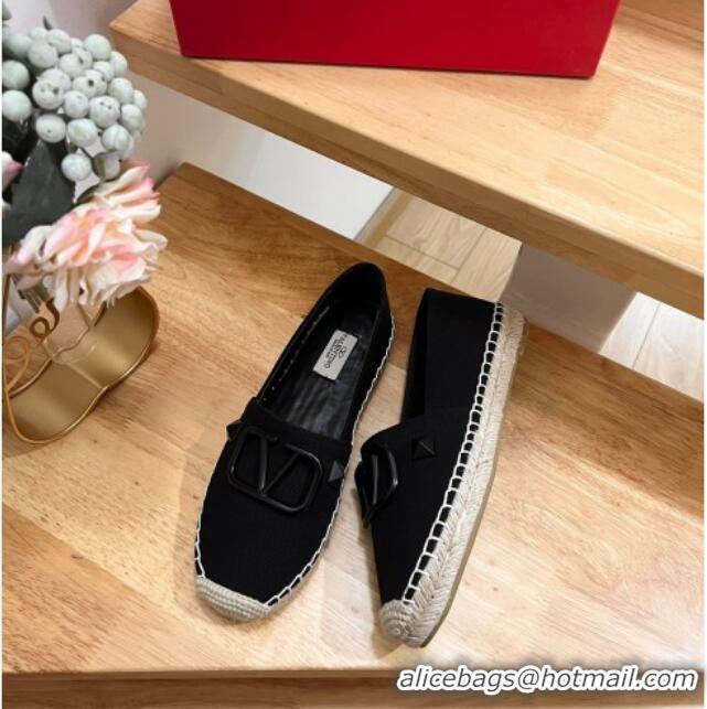 Best Product Valentino VLogo Canvas Espadrilles Black 613143