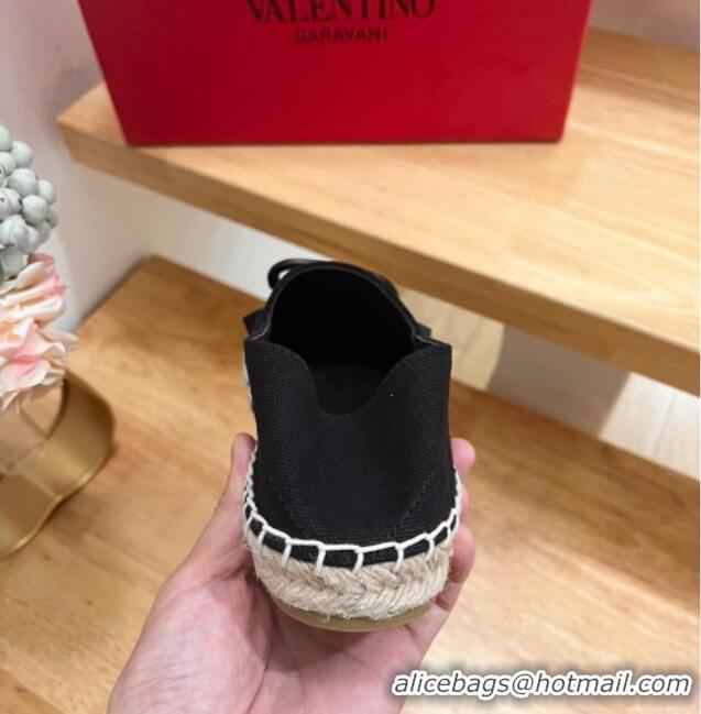 Best Product Valentino VLogo Canvas Espadrilles Black 613143