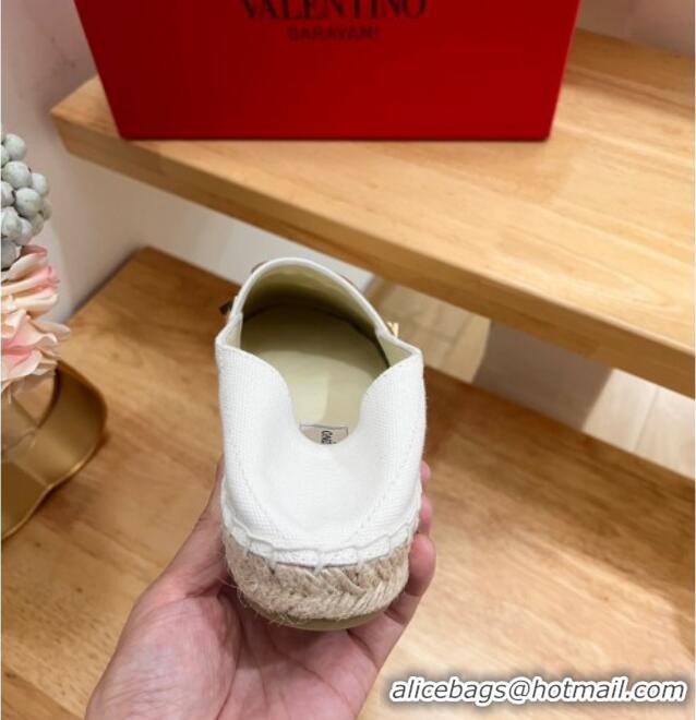 Grade Quality Valentino VLogo Canvas Espadrilles White 613144