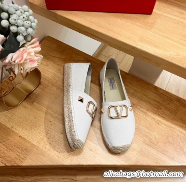 Grade Quality Valentino VLogo Canvas Espadrilles White 613144