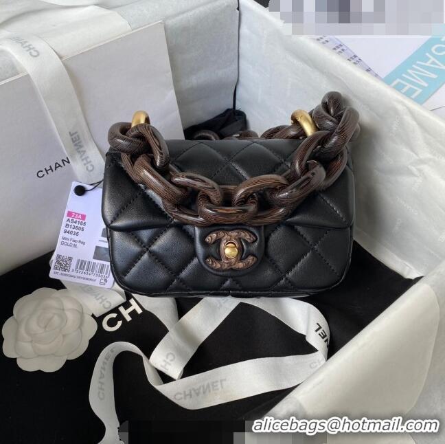 Good Product Chanel Lambskin Mini Flap Bag AS4165 Black 2023