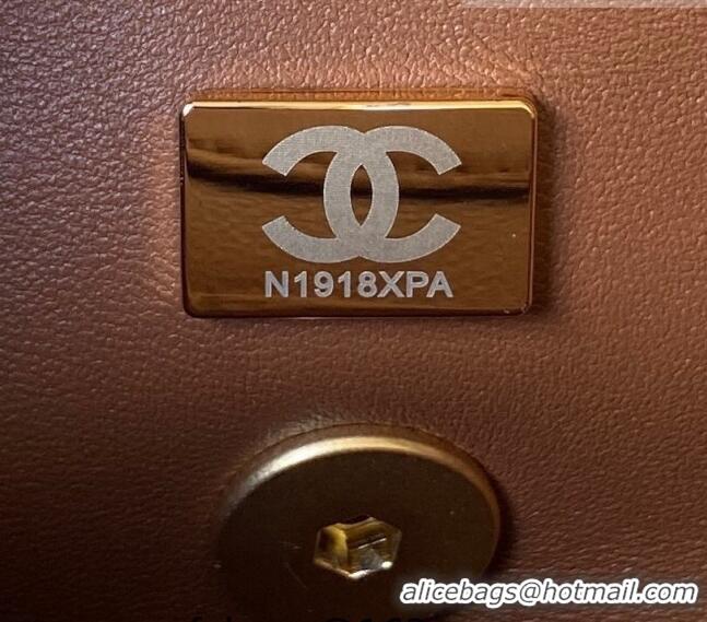 Buy Inexpensive Chanel Lambskin Mini Flap Bag AS4165 Brown 2023