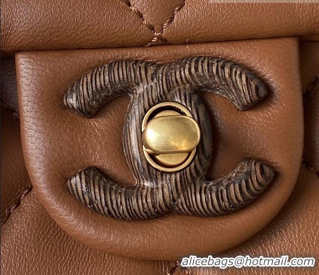 Buy Inexpensive Chanel Lambskin Mini Flap Bag AS4165 Brown 2023