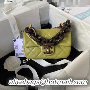 Reasonable Price Chanel Lambskin Mini Flap Bag AS4165 Green 2023