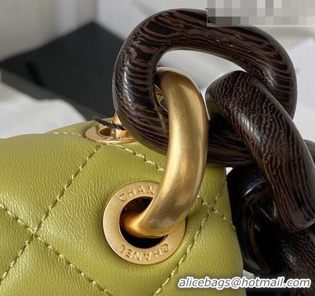 Reasonable Price Chanel Lambskin Mini Flap Bag AS4165 Green 2023