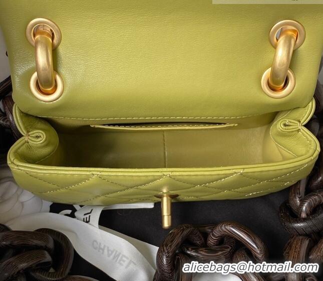 Reasonable Price Chanel Lambskin Mini Flap Bag AS4165 Green 2023