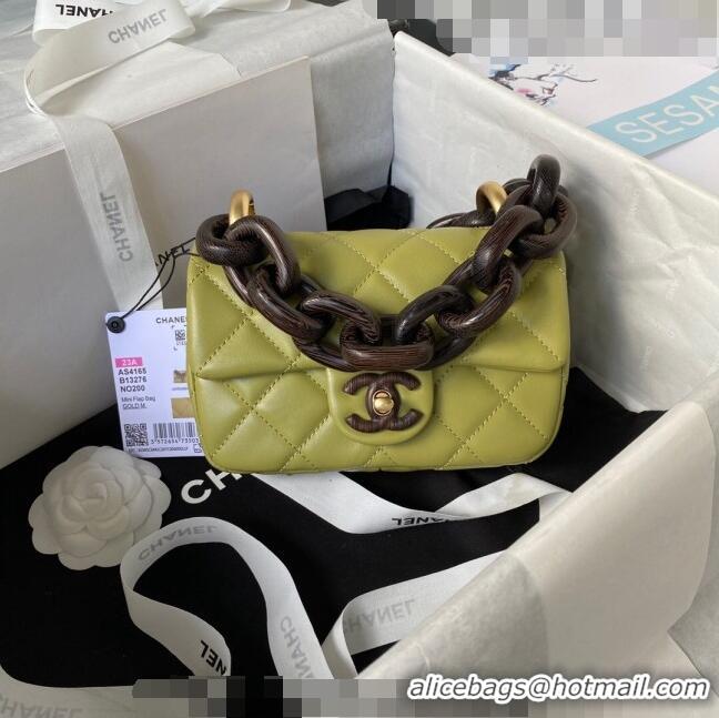 Reasonable Price Chanel Lambskin Mini Flap Bag AS4165 Green 2023