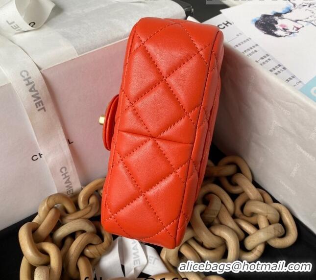 Big Discount Chanel Lambskin Mini Flap Bag AS4165 Orange 2023