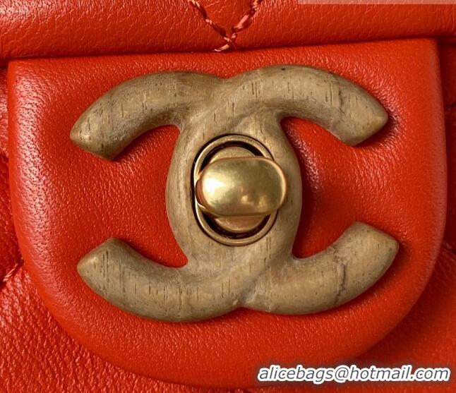 Big Discount Chanel Lambskin Mini Flap Bag AS4165 Orange 2023