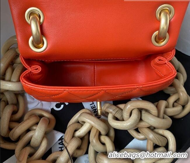 Big Discount Chanel Lambskin Mini Flap Bag AS4165 Orange 2023