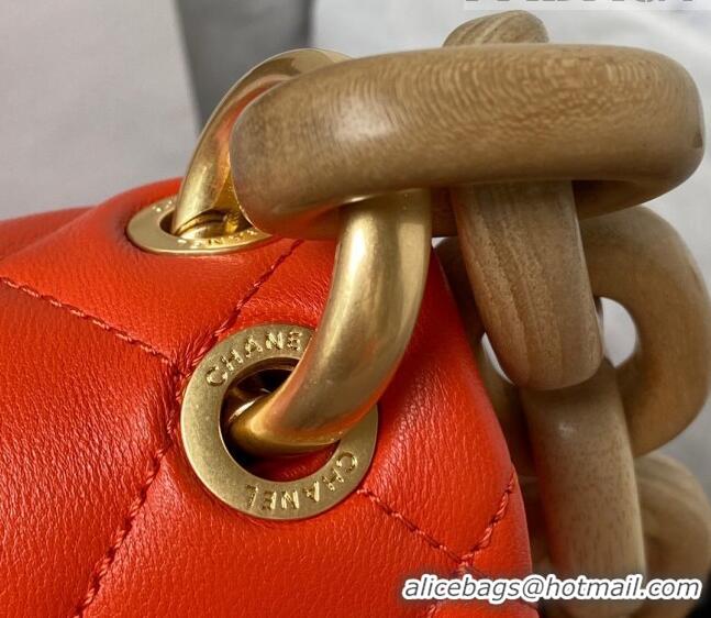 Big Discount Chanel Lambskin Mini Flap Bag AS4165 Orange 2023